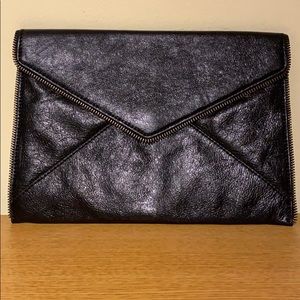 Rebecca Minkoff Black Leather Leo Clutch